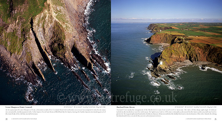 Aerial Coast of Cornwall & Devon, south West England: Lower Sharpnose Point, Hartland Point