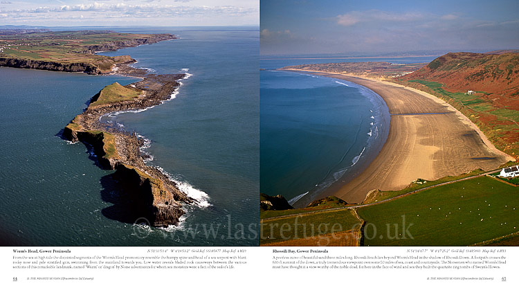 Aerial Coast of Wales:  Worm's Head, Rhossili Bay