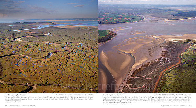 Aerial Coast of Wales:   Mudflats at Loughor Estuary, Taf Estuary