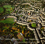 Aerial view of city of Bath