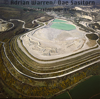 Aerial image of China Clay Quarries, St. Austell, cornwall