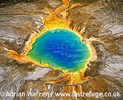 Grand Prismatic Hot Spring, Yellowstone, Preview of: 
aerialUSA01.jpg 
340 x 267 compressed image 
(112,209 bytes)