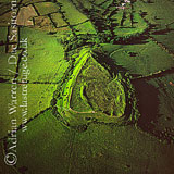 Aerial picture of Brent Knoll hill fort, Somerset