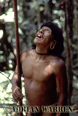 AW_Waorani43, Waorani Indians : Caempaede hunting, rio Cononaco, Ecuador, 1983